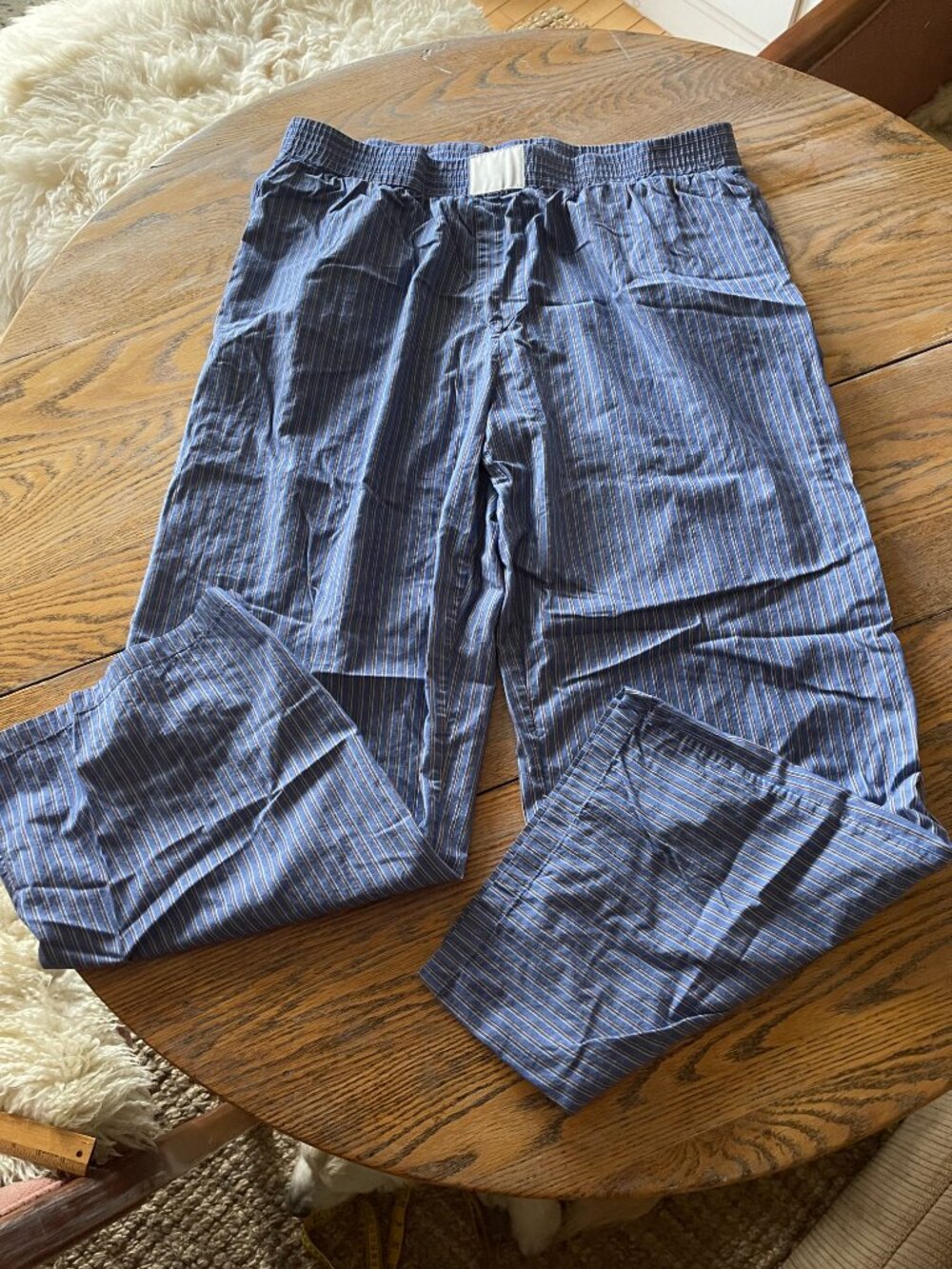 Lioness cobain Women's Blue striped 70% cotton pull on pant/XL - Picture 2 of 5
